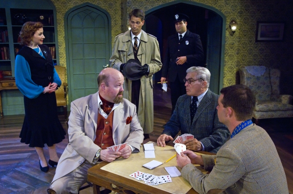 Sonya Cook as Clarissa, Eric Oleson as Inspector Lord and Aaron Fried as Constable Jo Photo